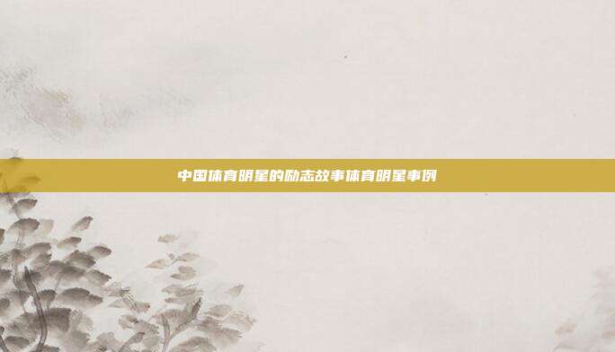 中国体育明星的励志故事体育明星事例