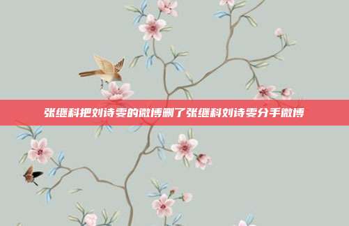 张继科把刘诗雯的微博删了张继科刘诗雯分手微博