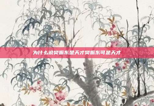 为什么说樊振东是天才樊振东可是天才