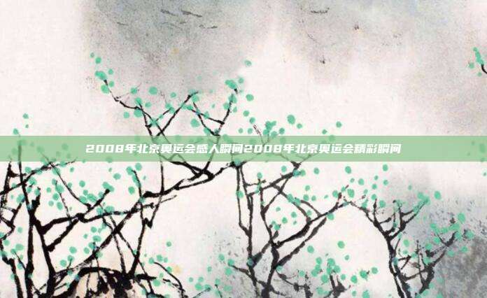 2008年北京奥运会感人瞬间2008年北京奥运会精彩瞬间
