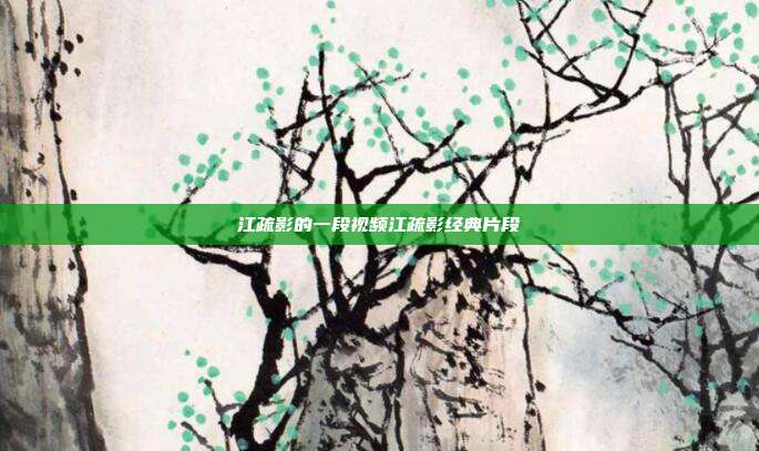 江疏影的一段视频江疏影经典片段